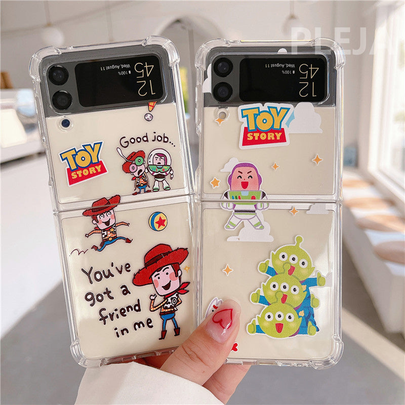 Cute Cartoon Clear Phone Case For Galaxy Z Flip 4