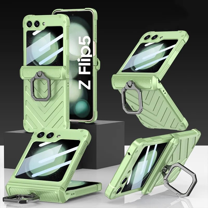 Magnetic Shockproof Case with Ring Holder For Galaxy Z Flip 5