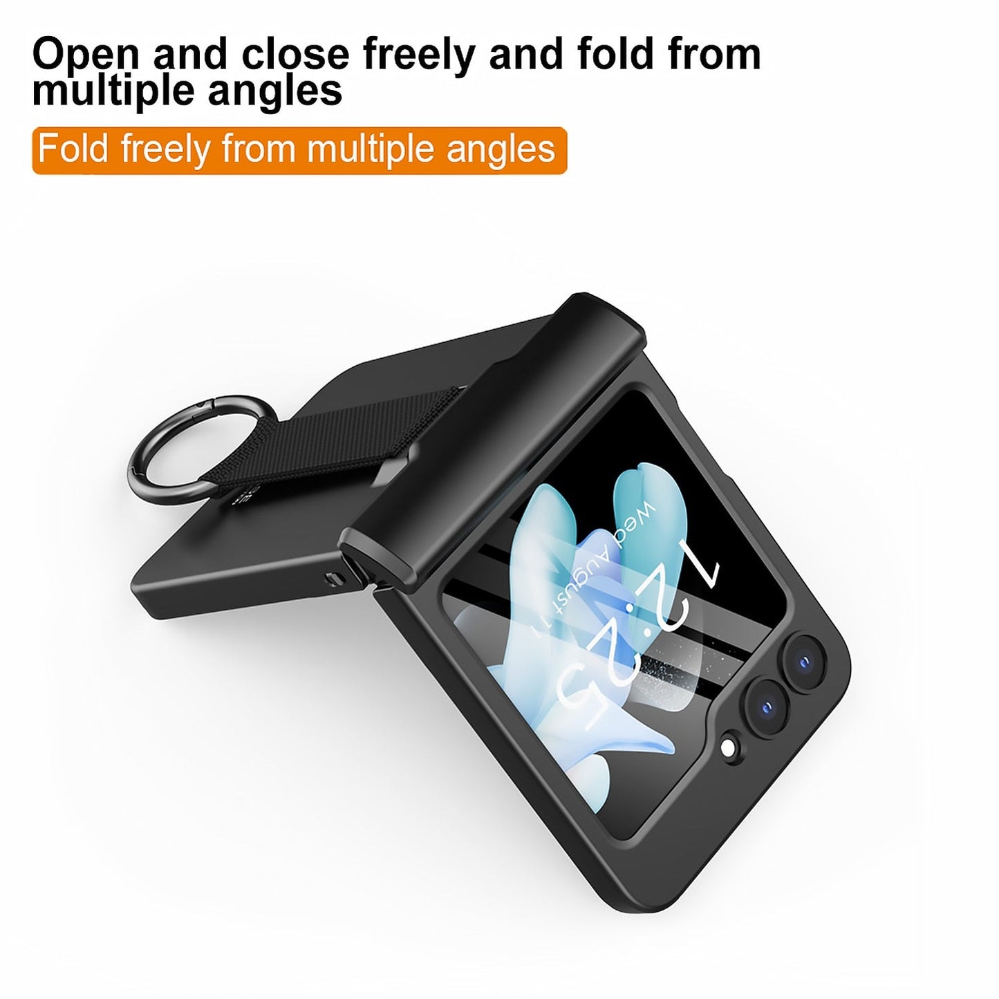 Full Protection Matte Case With Ring Bracket For Samsung Galaxy Z Flip 5