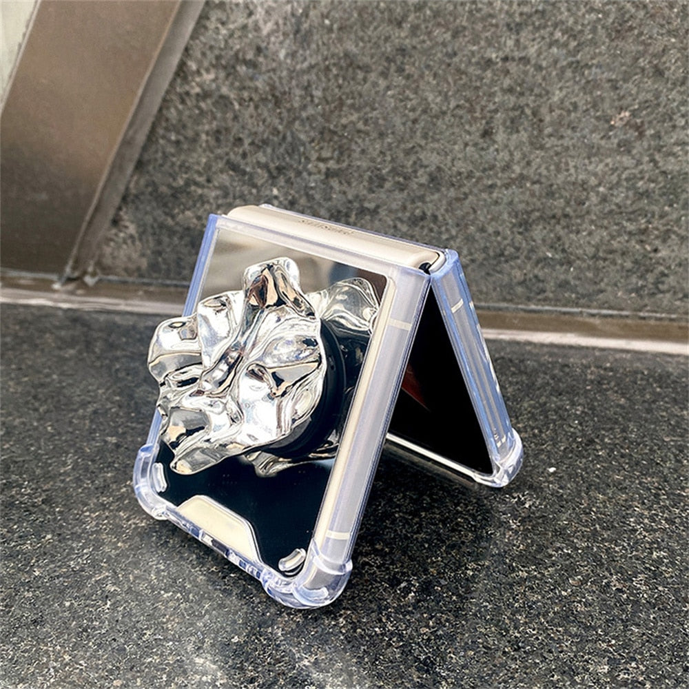 Bracket Makeup Mirror Case For Samsung Galaxy Z Flip 4