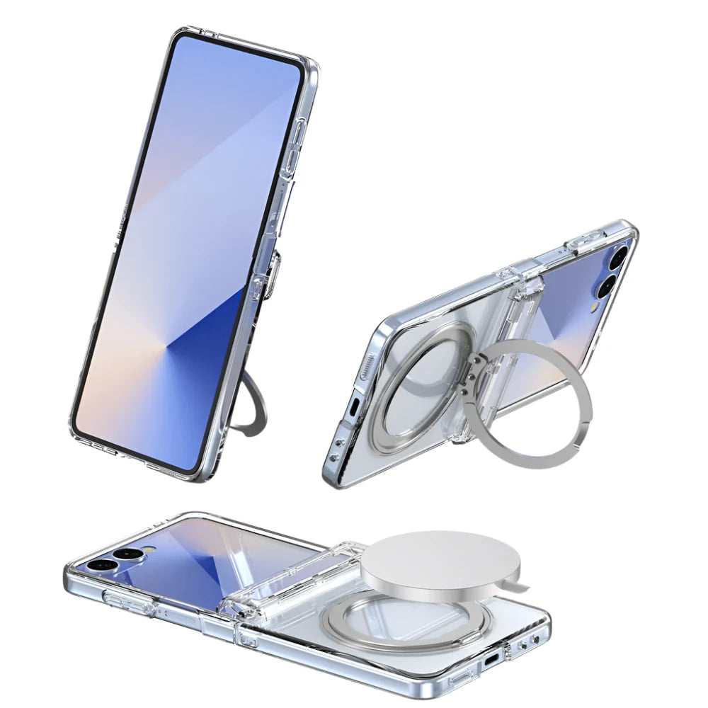 Clear Magnetic Ring Kickstand Cover