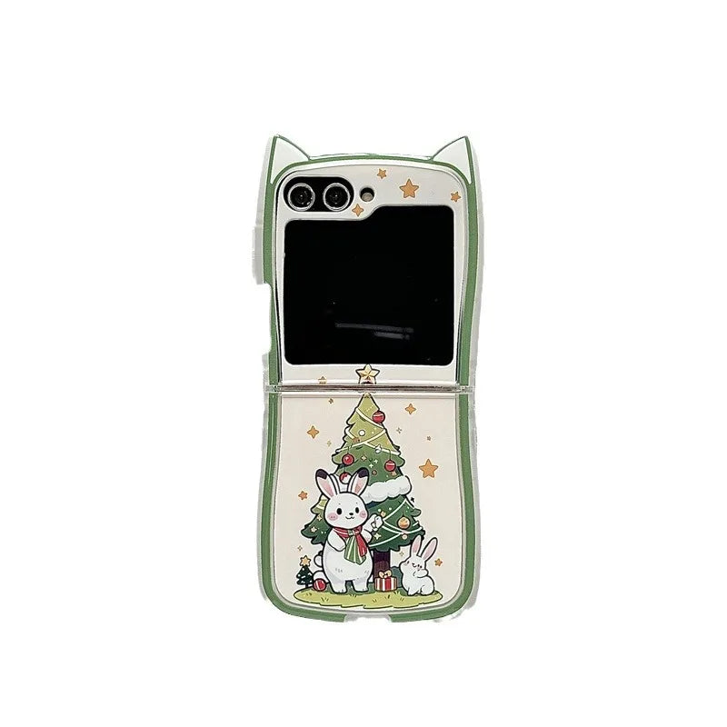 Cartoon Christmas Rabbit Hard Case for Samsung Galaxy Z Flip Series