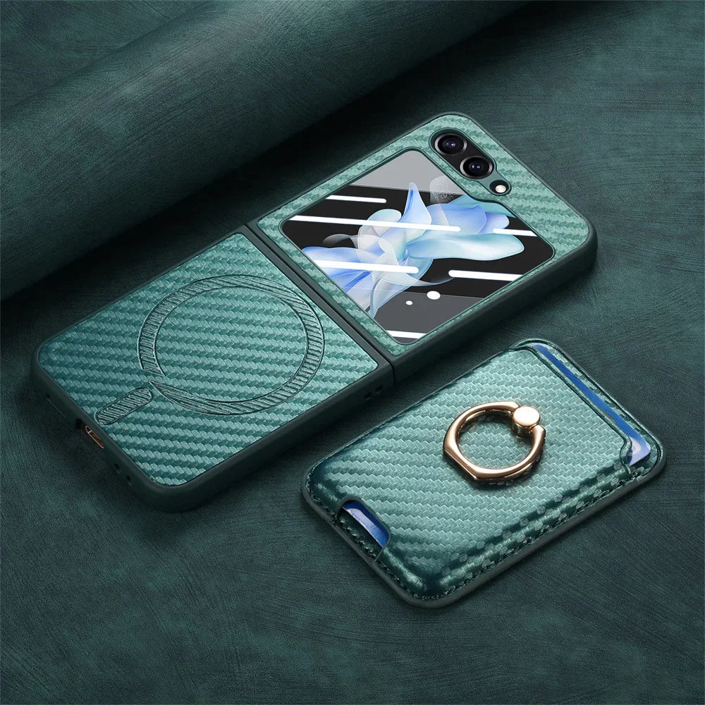 2 in 1 Detachable Carbon Fiber Case and Card Wallet