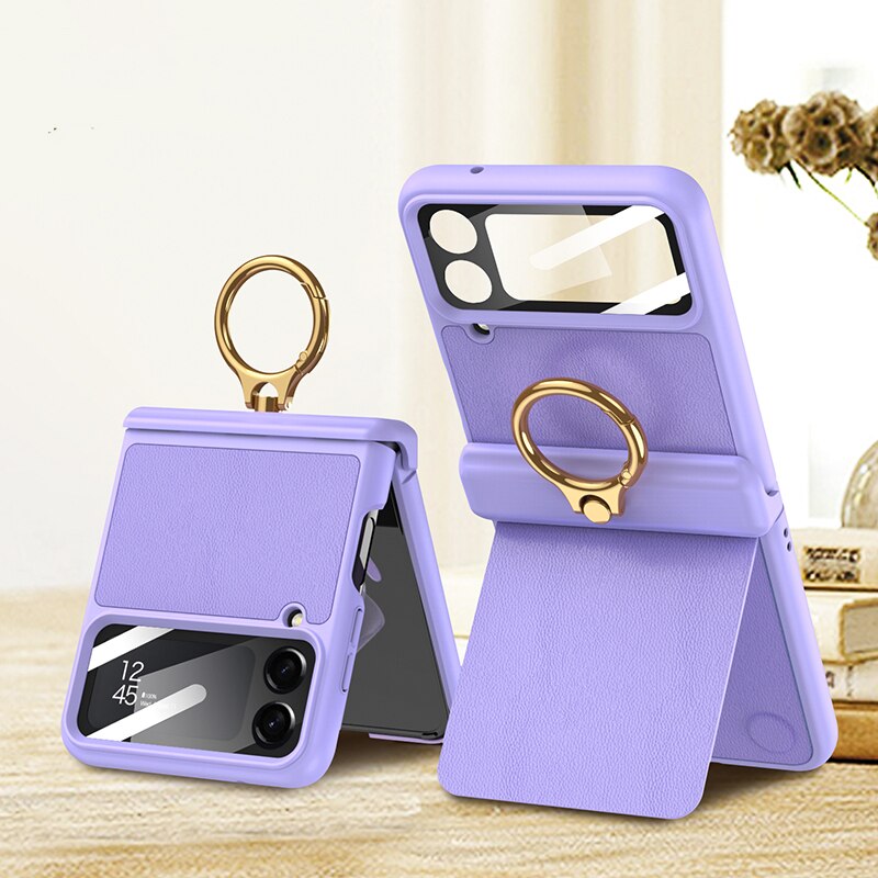 Leather Magnetic Case with Bracket For Samsung Galaxy Z Flip 4