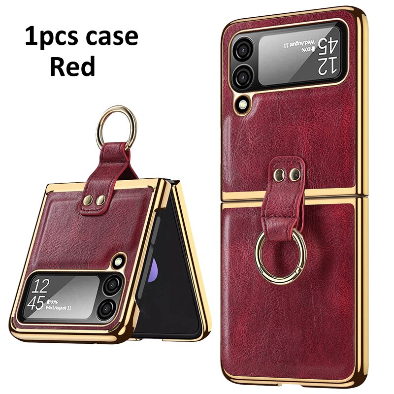 Retro Leather Case For Samsung Galaxy Z Flip 4 Flip 4