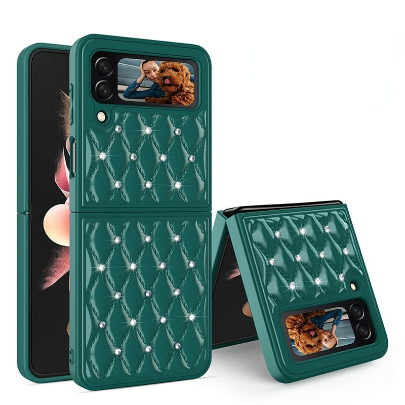 Creative Electroplating Diamond Protective Cover For Samsung Galaxy Z Flip 4