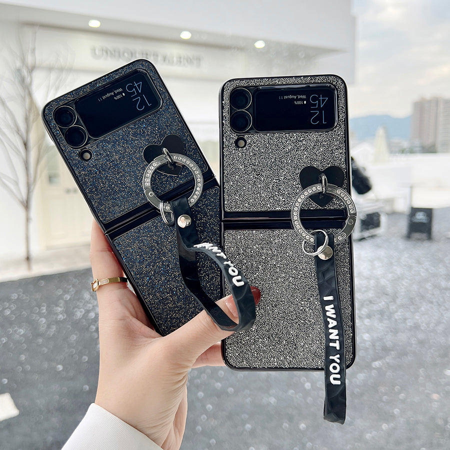 Bling Heart Pendant Case For Galaxy Z Flip 4