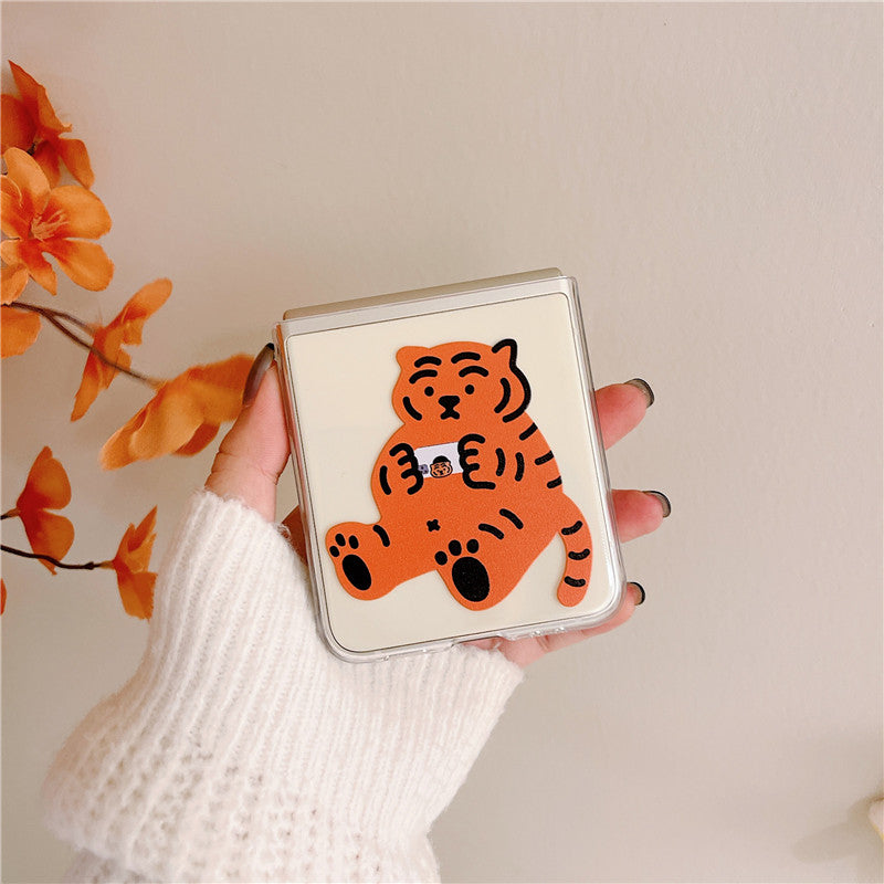 Cute Tiger Pendant Case for Galaxy Z Flip 4
