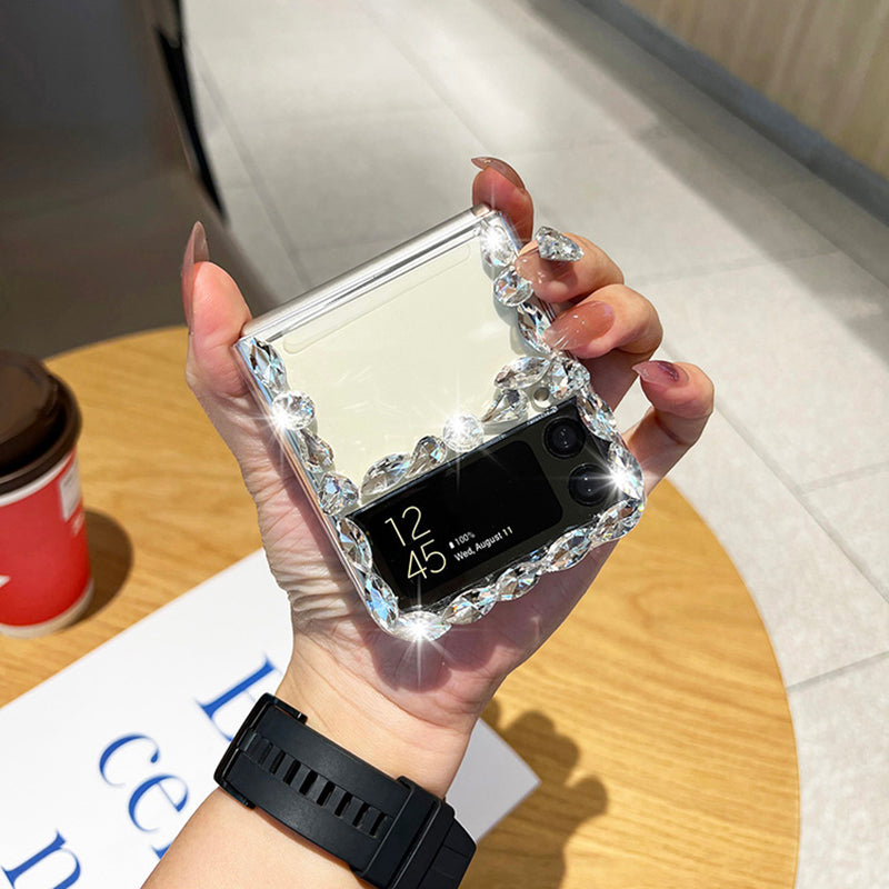 Luxury Rhinestone Flower Case For Samsung Galaxy Z Flip 4 5G