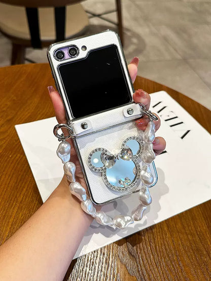 CUTE CARTOON MIRROR CASE FOR GALAXY Z FLIP 5
