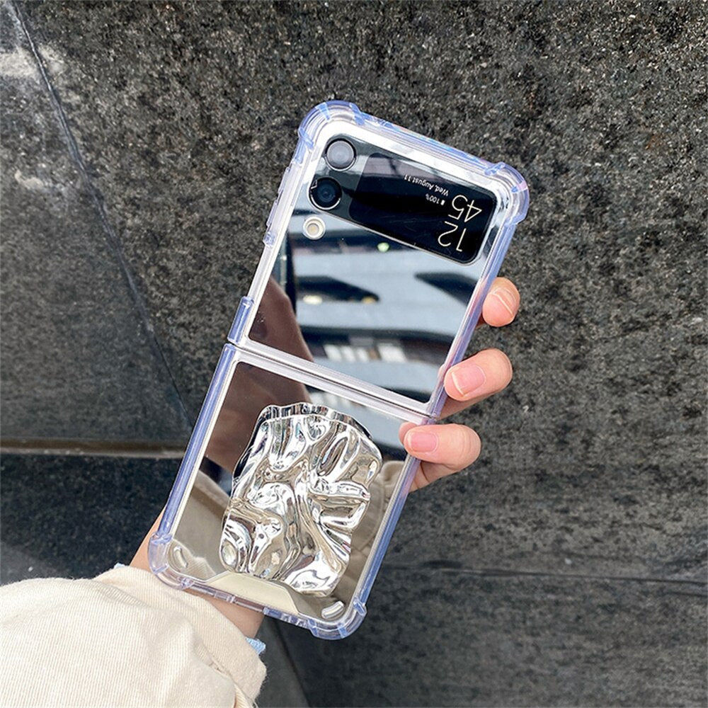 Bracket Makeup Mirror Case For Samsung Galaxy Z Flip 4