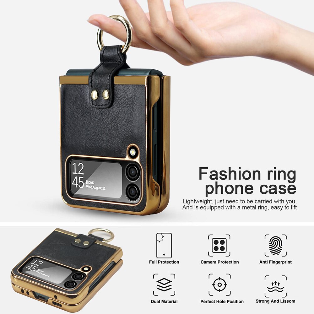 Retro Leather Case For Samsung Galaxy Z Flip 4 Flip 4