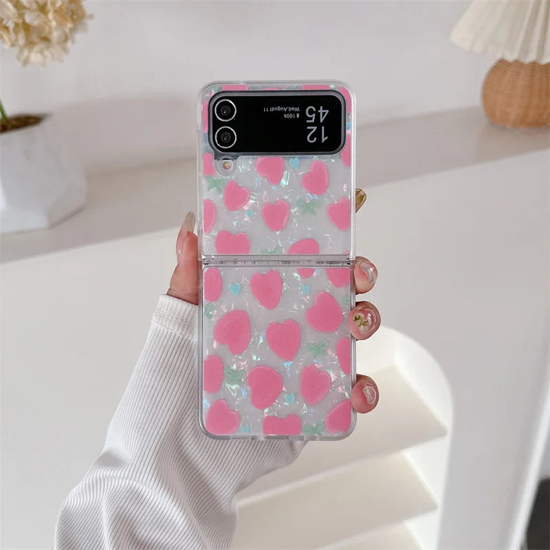 Cute Love Heart Shell Case for Samsung Galaxy Z Flip 3/4/5