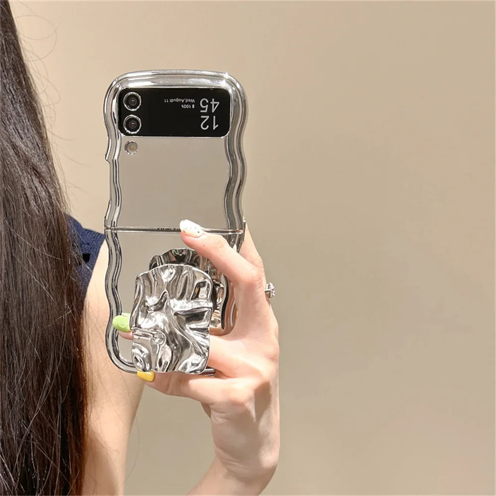 Tinfoil Bracket Wave Case for Samsung Galaxy Z Flip 3/4/5