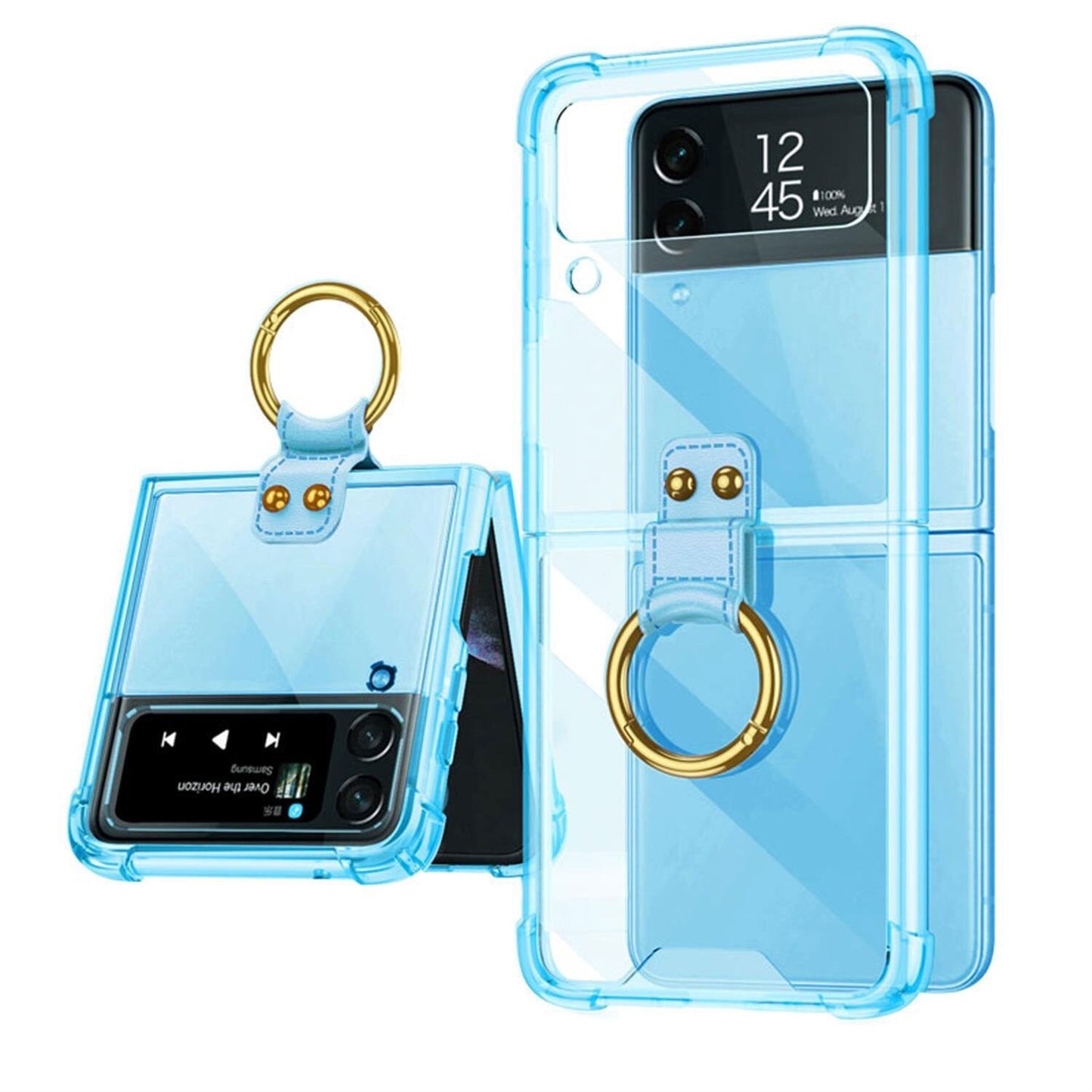 Transparent Case with Ring Bracket For Samsung Galaxy Z Flip 4