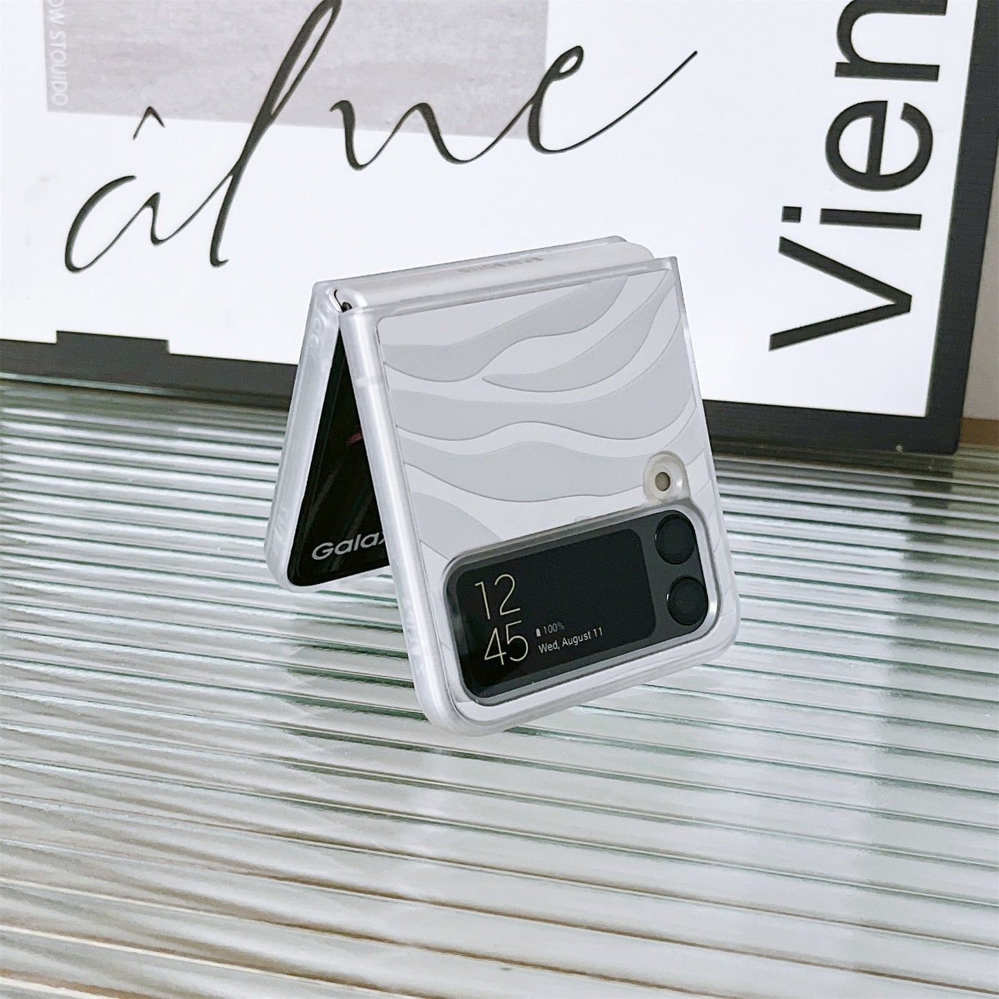 Luxury Zebra Pattern Transparent Case for Samsung Galaxy Z Flip 4