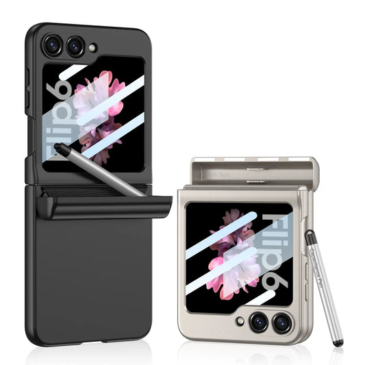 Shockproof Case with Magnetic Hinge Protection and Touch Pen for Samsung Galaxy Z Flip 6