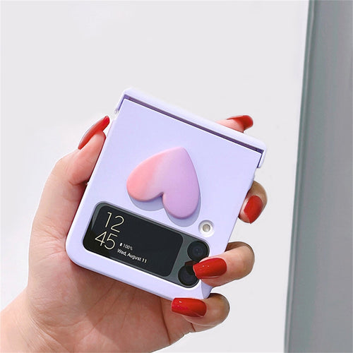 Cute 3D Gradient Heart Case for Samsung Galaxy Z Flip 4