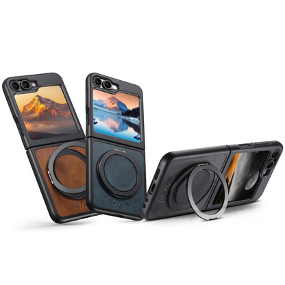 Leather Magnetic Ring Stand Case