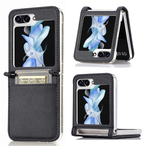 Leather Case with Card Holder For Samsung Galaxy Z Flip 5