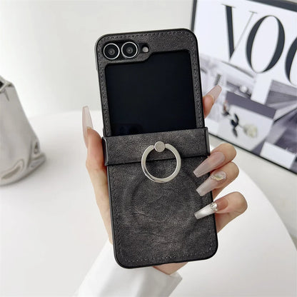 Elegant Leather Ring Stand Case