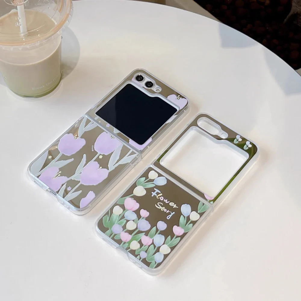 Tulip Flower Mirror Case for Samsung Galaxy Z Flip 3/4/5