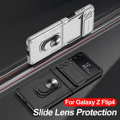 Armor Case with Camera Protection & Ring Stand For Samsung Galaxy Z Flip 4
