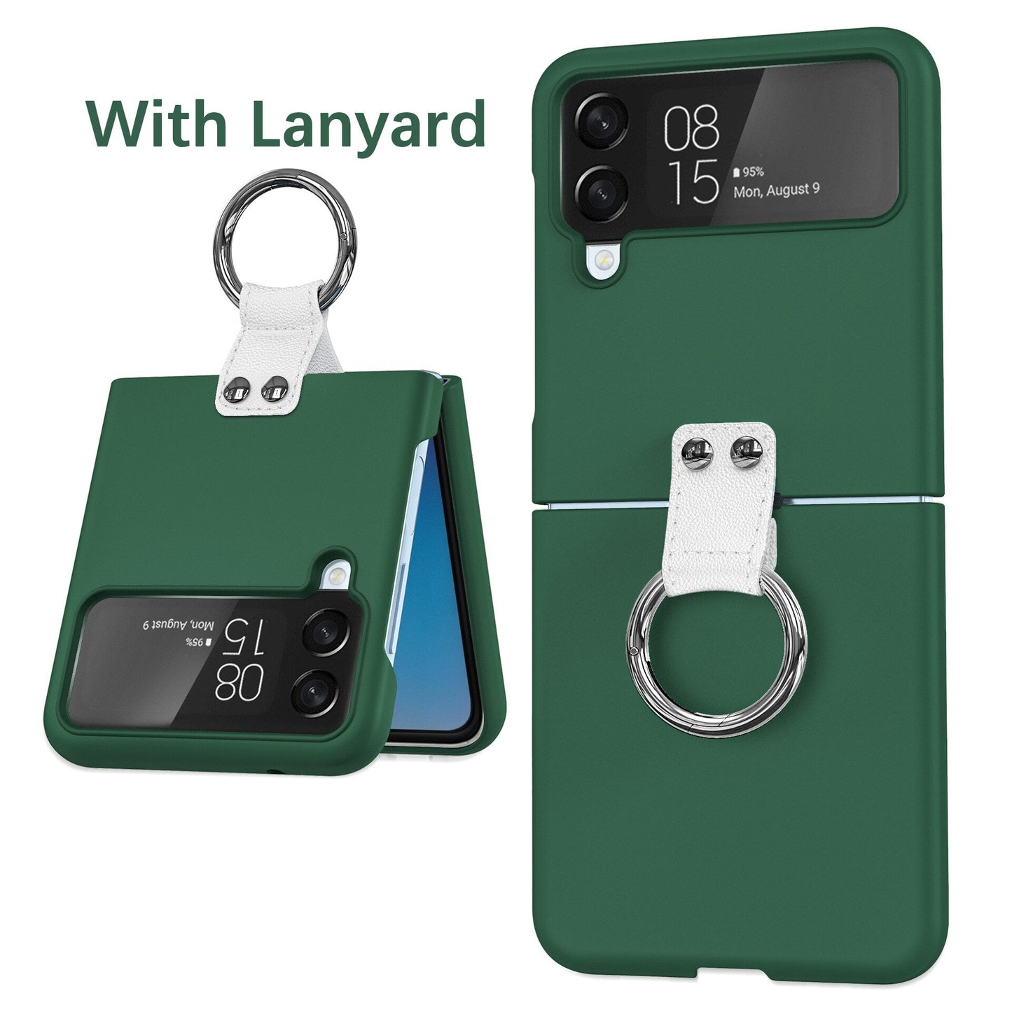 Luxury Ring Holder Case With Lanyard For Samsung Galaxy Z Flip 4