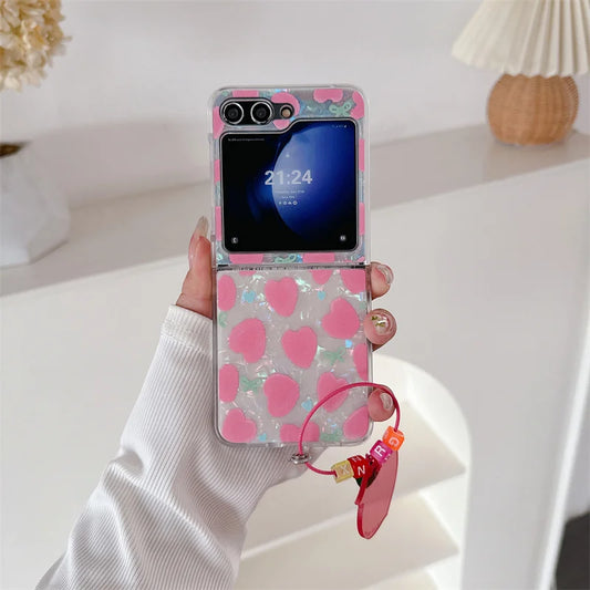Cute Love Heart Shell Case for Samsung Galaxy Z Flip 3/4/5