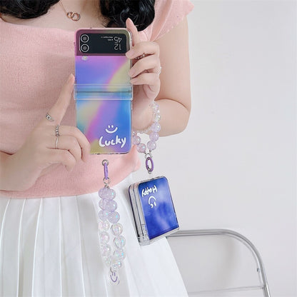 Happy Smile Clear Case  with Bracelet For Samsung Galaxy Z Flip 3 & 4