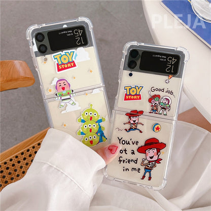 Cute Cartoon Clear Phone Case For Galaxy Z Flip 4