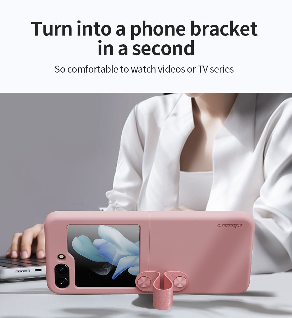 Liquid Silicone Case with Strap For Samsung Galaxy Z Flip 5