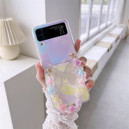 Cute Butterfly Bracelet Phone Stand Case For Samsung Galaxy Z Flip 4