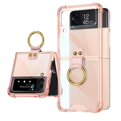Transparent Case with Ring Bracket For Samsung Galaxy Z Flip 4