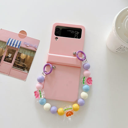 Cute Colorful Flowers Bracelet Phone Case For Samsung Galaxy Z Flip 4