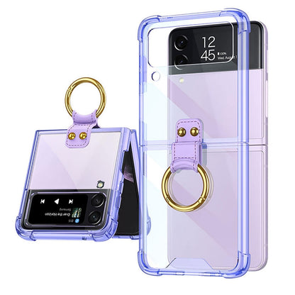 Transparent Case with Ring Bracket For Samsung Galaxy Z Flip 4