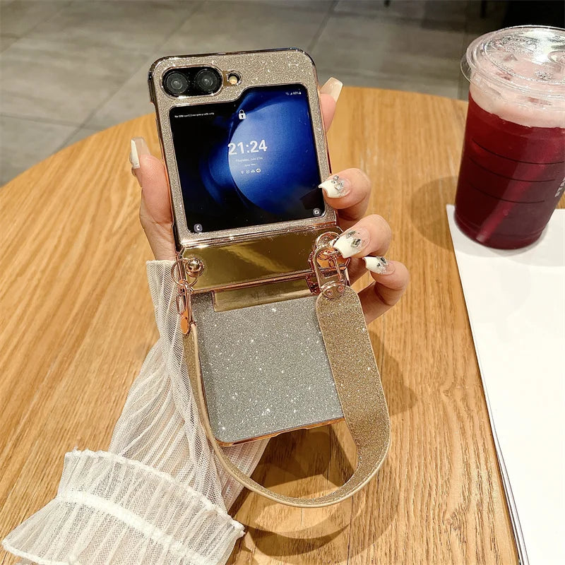 Luxury Glitter Wristband Case for Galaxy Z Flip