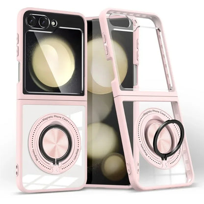 Transparent Case with Ring Holder For Samsung Galaxy Z Flip 6