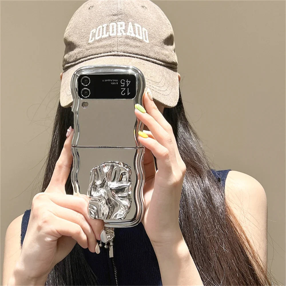 Tinfoil Bracket Wave Case for Samsung Galaxy Z Flip 3/4/5