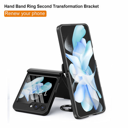 Full Protection Matte Case With Ring Bracket For Samsung Galaxy Z Flip 5