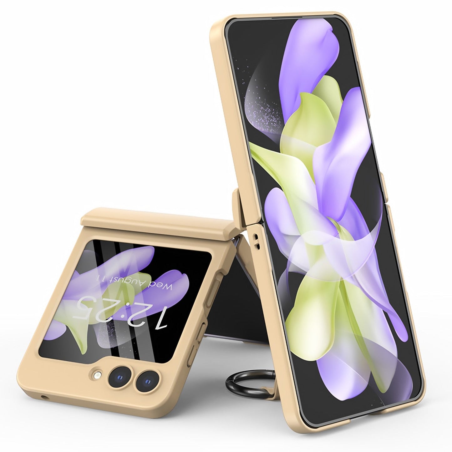 Full Protection Matte Case With Ring Bracket For Samsung Galaxy Z Flip 5