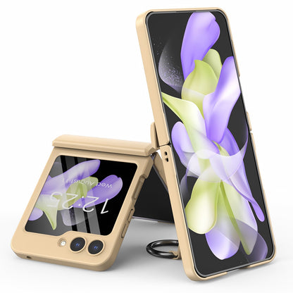 Full Protection Matte Case With Ring Bracket For Samsung Galaxy Z Flip 5
