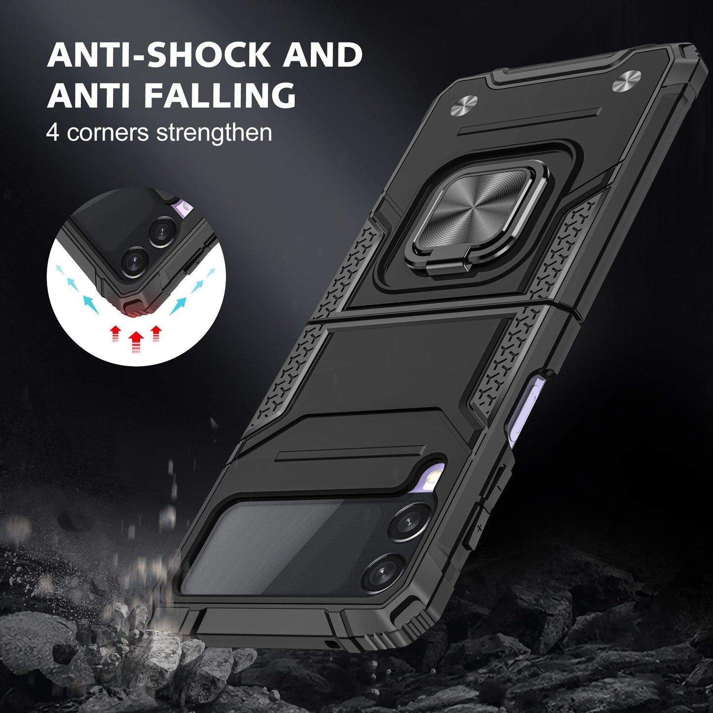 Shockproof Armor Case Stand for Samsung Galaxy Z Flip 4