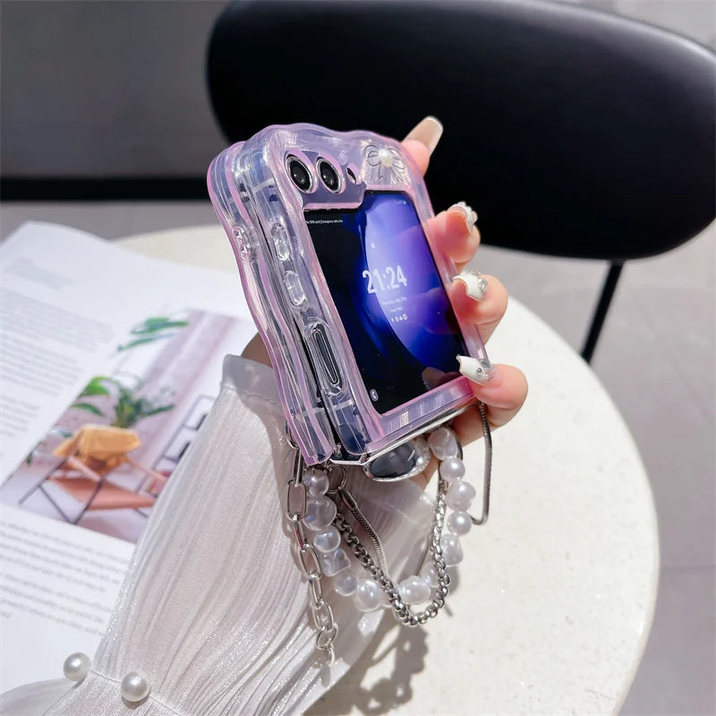 Cute Pearl Bow Case for Samsung Galaxy Z Flip 3/4/5