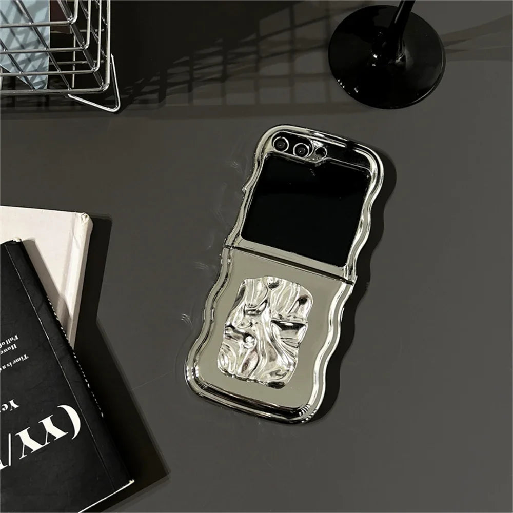 Tinfoil Bracket Wave Case for Samsung Galaxy Z Flip 3/4/5