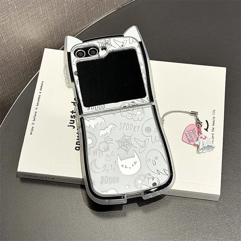 Halloween Ghost Mirror Phone Case for Samsung Z Flip Series