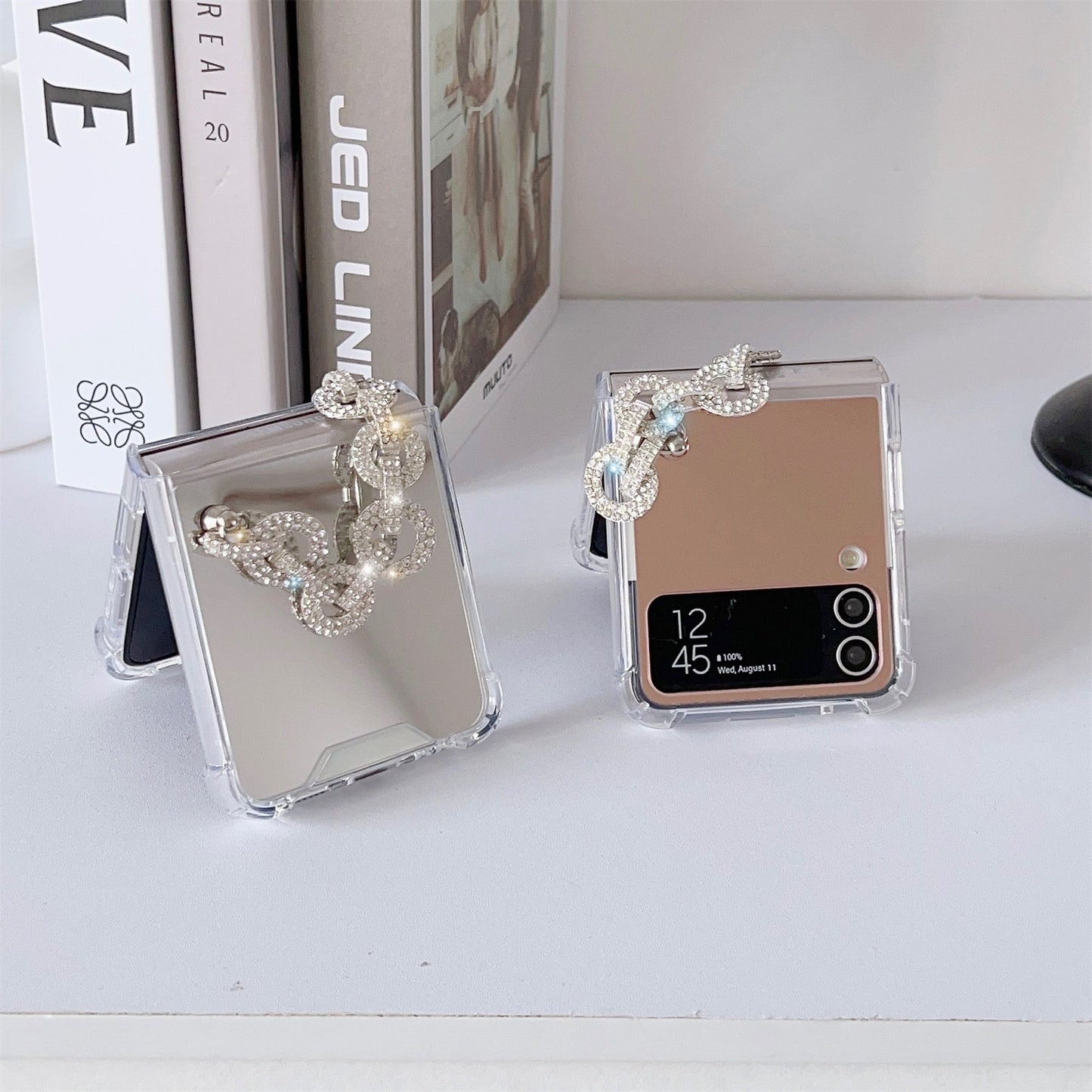 Luxury Rhinestone Mirror Case for Samsung Galaxy Z Flip 3 & 4