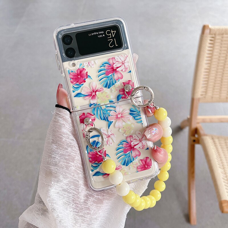 Cute Colorful Flowers Slim Case For Samsung Galaxy Z Flip 4 5G