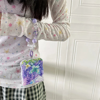 Cute Moon Butterfly Bracelet Phone Case for Samsung Galaxy Z Flip 3/4/5/6