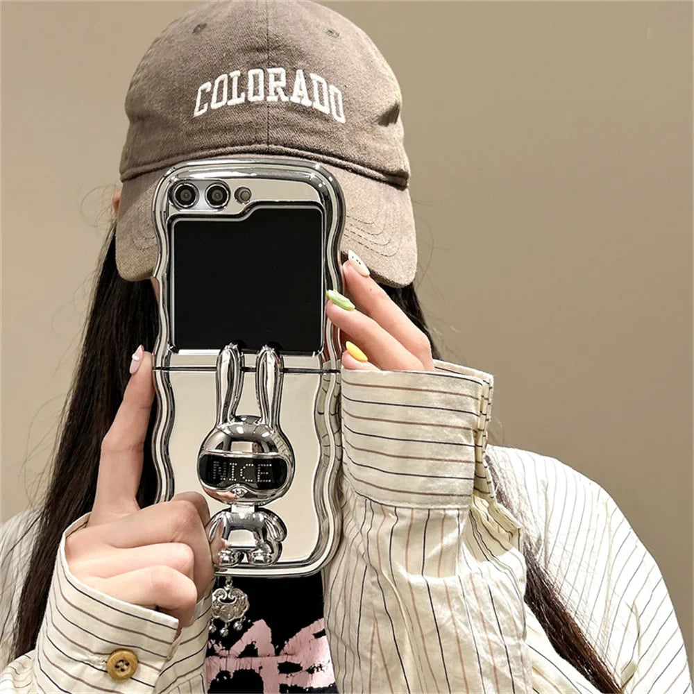 Rabbit Stand Wave Case for Samsung Galaxy Z Flip 3/4/5/6